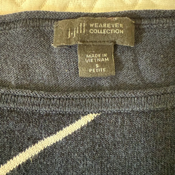 J. Jill Navy and White Diagonal Stripe Sweater Size Petite Small - Picture 8 of 8